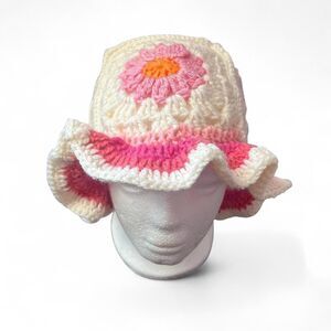 Unbranded Women's White and Pink Hat